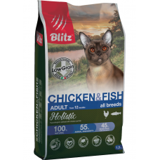 Blitz Holistic Adult Cats Chicken & Fish - сухой корм для взрослых кошек, курица и рыба