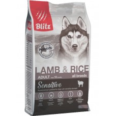 Blitz Sensitive Adult All Breeds Lamb & Rice - сухой корм для взрослых собак, ягненок и рис