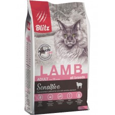 Blitz Sensitive Adult Cats All Breeds Lamb - сухой корм для взрослых кошек, ягненок