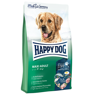 Happy Dog Supreme Fit & Well Maxi Adult - корм для взрослых собак крупных пород от 25 кг, с птицей, лососем и ягненком