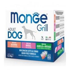 Monge Dog Grill MULTIBOX - набор паучей для собак, свинина, лосось, ягненок и овощи, 12шт*100 гр