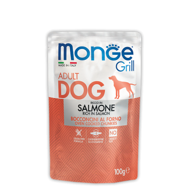 Monge Grill Pouch Salmon - влажный корм (пауч) для собак с кусочками лосося, 100 г