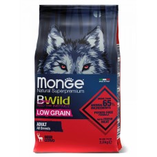 Monge BWild Adult Deer Low Grain - низкозерновой сухой корм для взрослых собак всех пород, с мясом оленя
