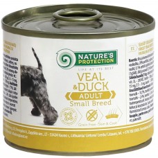 Nature's Protection Adult Small Breed Veal & Duck — консервы для собак мини пород с телятиной и уткой
