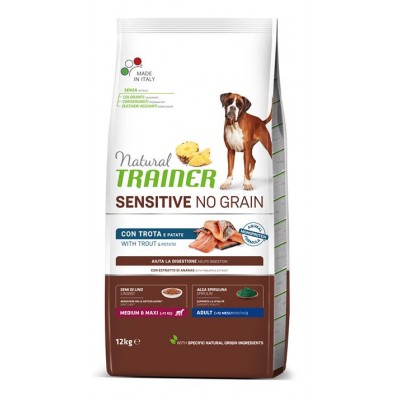 Trainer Natural Sensitive No Grain Medium&Maxi Adult - беззерновой корм для взрослых собак средних и крупных пород (форель)