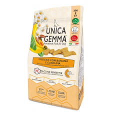 Unica Gemma BANANA CURCUMA - печенье для взрослых собак, косточки с бананом и куркумой, 300 г
