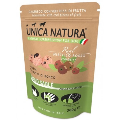 Unica Natura Real GRAND SABLÉ - печенье для взрослых собак с клюквой, 300 г