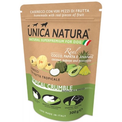 Unica Natura Real TROPICAL CRUMBLE - печенье для взрослых собак с тропическими фруктами, 300 г