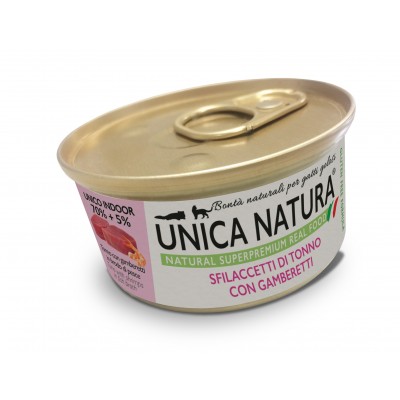 Unica Natura - влажный корм для взрослых кошек с тунцом и креветками, 70 гр (арт. 22622)