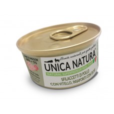 Unica Natura - влажный корм для взрослых кошек с курицей, телятиной и оливками, 70 гр (арт. 22625)