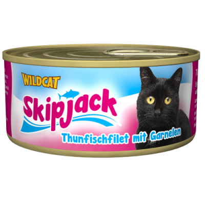 WILDCAT (ДИКИЙ КОТ) - консервы для кошек с филе тунца и креветками (70 г.)