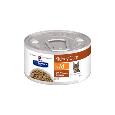 Hill's Prescription Diet k/d Рагу - влажный корм для кошек при лечении заболеваний почек, с курицей и добавлением овощей  