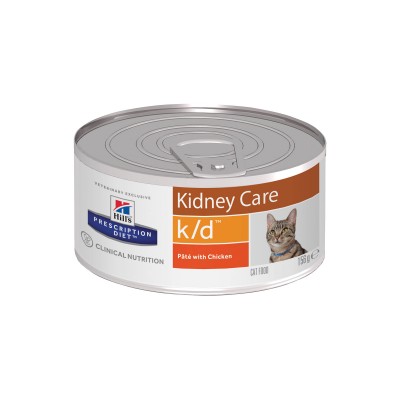 Hill's Prescription Diet k/d Kidney Care - влажный диетический корм (консервы) для кошек при хронической болезни почек, с курицей