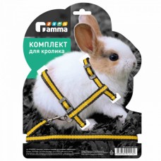 Gamma Комплект шлейка и поводок для кролика из капрона "Мегаполис", 140*220*80; 10*1200мм (арт. 41462002)