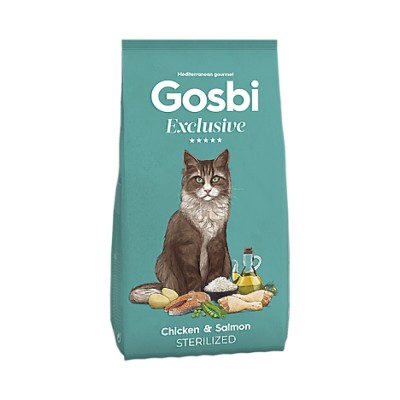 Gosbi Exlusive Sterilized Cat Chicken & Salmon - сухой корм для стерилизованных кошек, с курицей и лососем