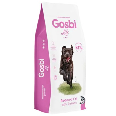 Gosbi Life Dog Reduced Fat with Salmon - сухой корм для взрослых собак, средних и крупных пород, для здоровья ЖКТ, лосось