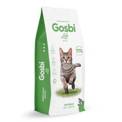 Gosbi Life Cat Sterilized Salmon - сухой  корм для стерилизованных взрослых кошек с склонностью к избыточному весу