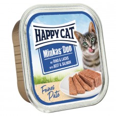 Happy Cat Adult Minkas DUO Beef&Salmon - паштет для кошек, говядина с лососем, 100 г