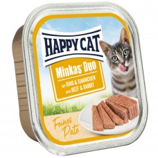 Happy Cat Adult Minkas DUO Beef&Rabbit - паштет для кошек, говядина с кроликом, 100 г