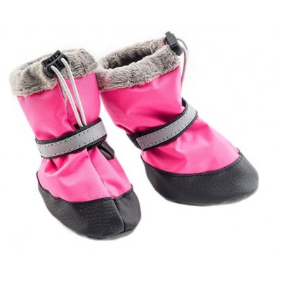 Ботинки для собак утеплённые, розового цвета, несколько размеров (2 ботинка) "Дарелл"