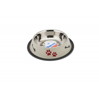 Redplastic Миска металлическая для собак и щенков, на резинке, с рисунком, 0,9 мл (арт. 1143)