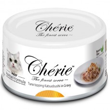Cherie in Gravy Hairball - Консервы для кошек, микс желтоперого и полосатого тунца с хлопьями копченого тунца-бонито в подливе, 80 г 