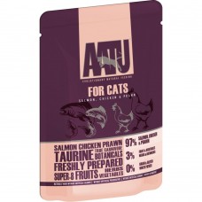 AATU беззерновые паучи для кошек с лососем, курицей и креветками, SALMON, CHICKEN & PRAWN, 85 г