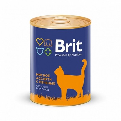 BRIT BEEF AND LIVER MEDLEY - консервы для кошек "Мясное ассорти с печенью" - 340 г (арт. 9426)