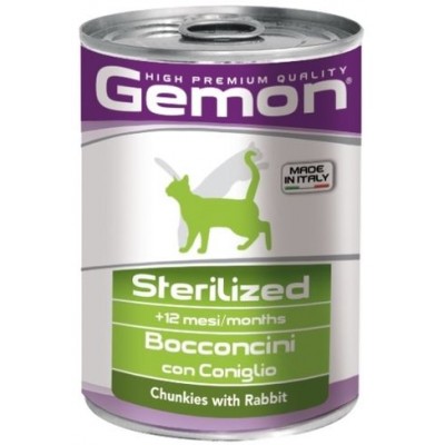 Gemon Cat Adult Sterilized Rabbit - Консервированный корм для стерилизованных кошек (кролик) 415 г