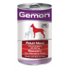 GEMON MAXI ADULT BEEF/RICH - Консервированный корм для собак крупных пород с говядиной и рисом (1250 г)