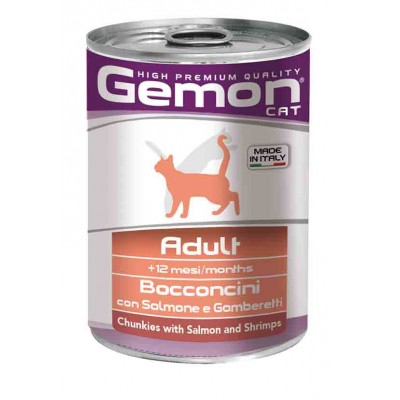 Gemon Cat Adult Salmon/Shrimps - Консервированный корм для кошек (лосось, креветки) 415 г 