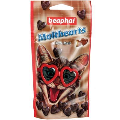 Beaphar Malt Hearts - Лакомство для котов с мальт-пастой в форме сердечек, 150 шт (арт. DAI12930)