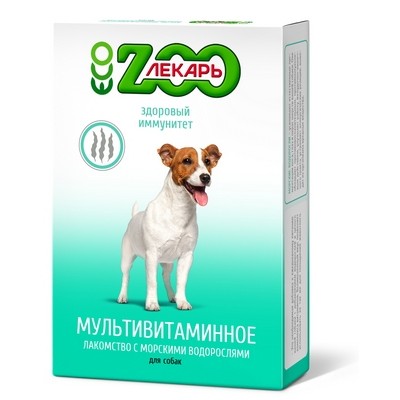 ZOOлекарь - мультивитаминное лакомством для собак "Здоровый иммунитет" с водорослями, 90 таб (арт. TYZ EVC020)