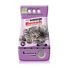 Super Benek Standart Lawenda - наполнитель комкующийся для кота из бентонита с ароматом лаванды 
