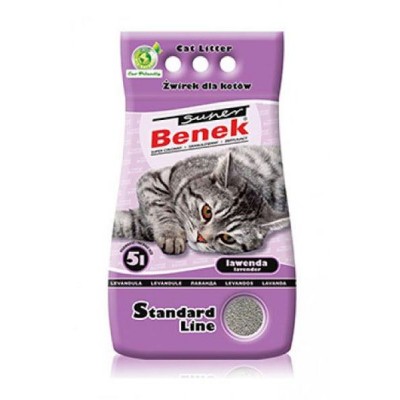 Super Benek Standart Lawenda - наполнитель комкующийся для кота из бентонита с ароматом лаванды