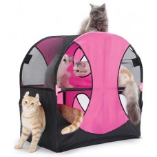 Игровой комплекс для кошек "Колесо обозрения", 66x66x43 см. "Kitty City" черно-розовый