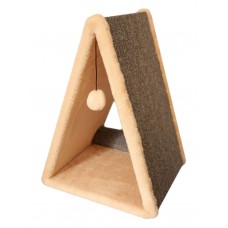 Когтеточка "Треугольник" из меха и ковролина (выс. 55 см, шир. 42 см, гл. 37 см) Cat House (арт. CH34)