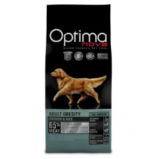 OptimaNova Adult Obesity Chiken & Rice - сухой корм для взрослых собак с избыточным весом, с курицей и рисом