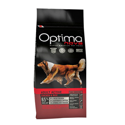 OptimaNova Active Adult Chicken & Rice - сухой корм для взрослых активных собак, с курицей и рисом