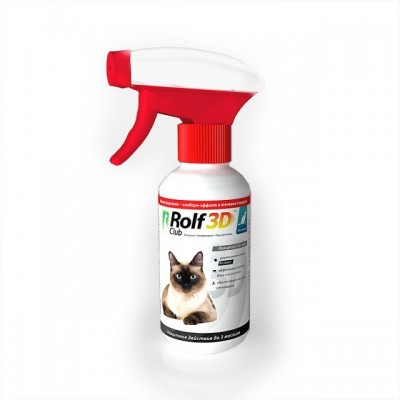 RolfClub 3D Спрей от клещей и блох для кошек, 200 мл