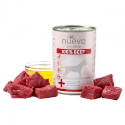 Nuevo Sensitive консервы для взрослых собак с чувствительным пищеварением, с говядиной 400 г. (арт. 95151)
