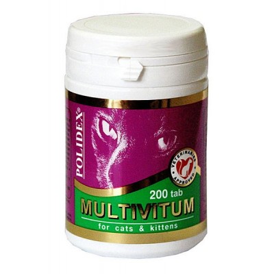 Полидекс 200 Мультивитум плюс, для кошек витаминно-минеральный комплекс (ВЕТ 7833)