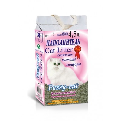 Pussy-Сat Прасковейский-розовый - наполнитель из глины бентонитовой комкующийся (арт. TYZ PUS003)
