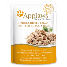 Applaws Chicken & Beef - паучи для кошек Кусочки курицы и говядины в желе, 70 г
