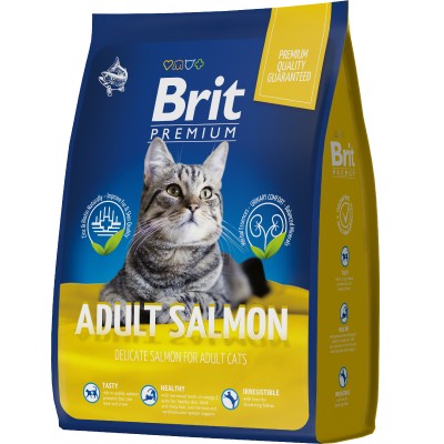 Brit Premium Cat Adult Salmon - сухой корм для взрослых кошек, с лососем