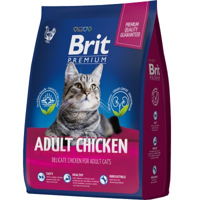 Brit Premium Cat Adult Chicken - полнорационный сухой корм с курицей для взрослых кошек