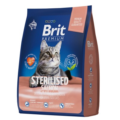 Brit Premium Cat Sterilized Salmon & Chicken - сухой корм с лососем и курицей для стерилизованных кошек