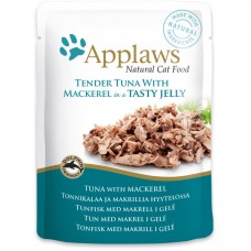 Applaws Tender Tuna & Mackerel - паучи для кошек Кусочки тунца и скумбрии в желе, 70 г