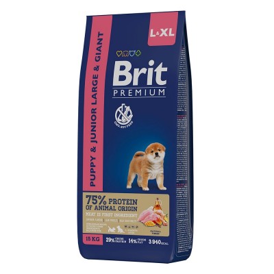 Brit Premium Puppy & Junior L-XL - корм с курицей для щенков крупных и гигантских пород (25-90 кг).