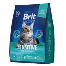 Brit Premium Cat Sensitive Lamb & Turkey - сухой корм для взрослых кошек с чувствительным пищеварением, с индейкой и ягненком